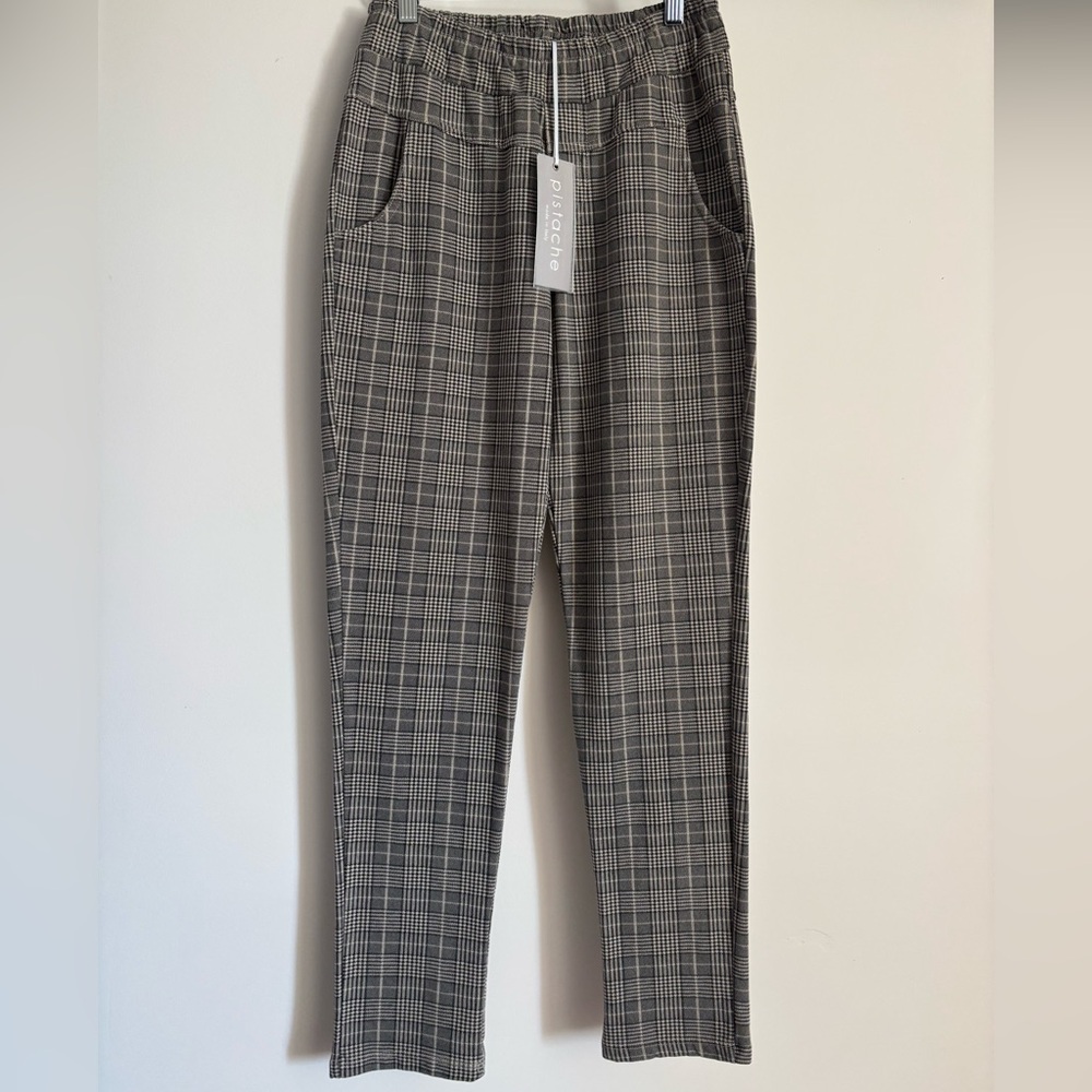 Pistache made in Italy Glen Check Bone Women's Pants